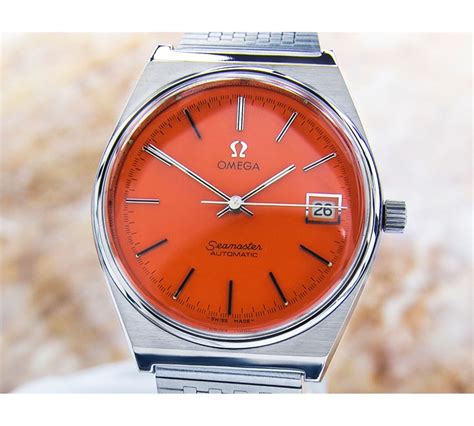 omega watch orange dial